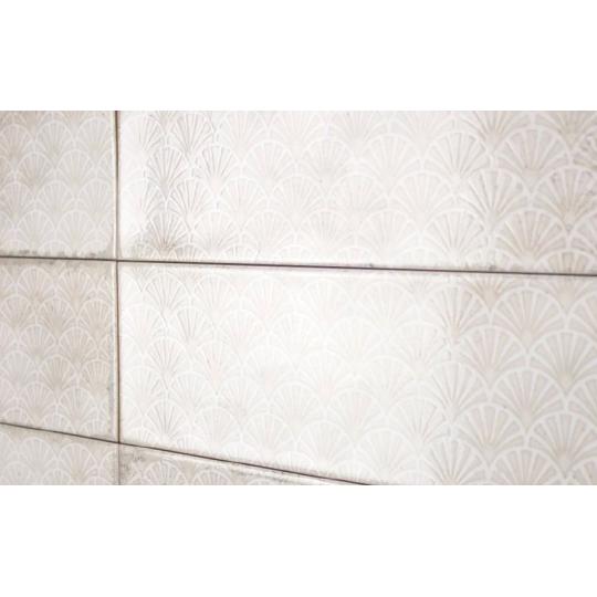 art deco gatsby mintas csempe feher dekor mintas vintage antikolt legyezo mintas koptatott mediterran konyha csempe falburkolat furdoszoba.jpg